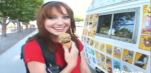  Beaue Marie Gets A Messy Pussy Creampie In The Back Of An Ice Cream Truck